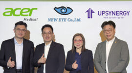 From left to right: Acer Medical Chairman and CEO Allen Lien; Neweye CEO MR. SOMYOT PONGSANGIAM; Neweye Vice President MRS. SURATTANA PONGSANGIAM; and Univision Taiwan General Manager Bryan Chiu.