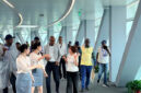 Photo shows African youth media representatives visiting the Daze Lake International Talent Community in Wangcheng District of Changsha City, central China's Hunan Province.