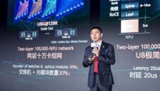 Leon Wang, President of Huawei's Data Communication Product Line, delivering a speech