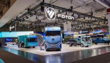 BAIC FOTON showcases commercial vehicles.