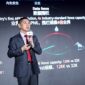 Leon Wang, President of Huawei's Data Communication Product Line, delivering a speech